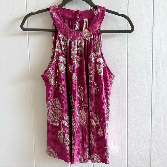 Feather Bone by Anthropologie Dusty Pink Crepe Sleeveless Top - Picture 1 of 10